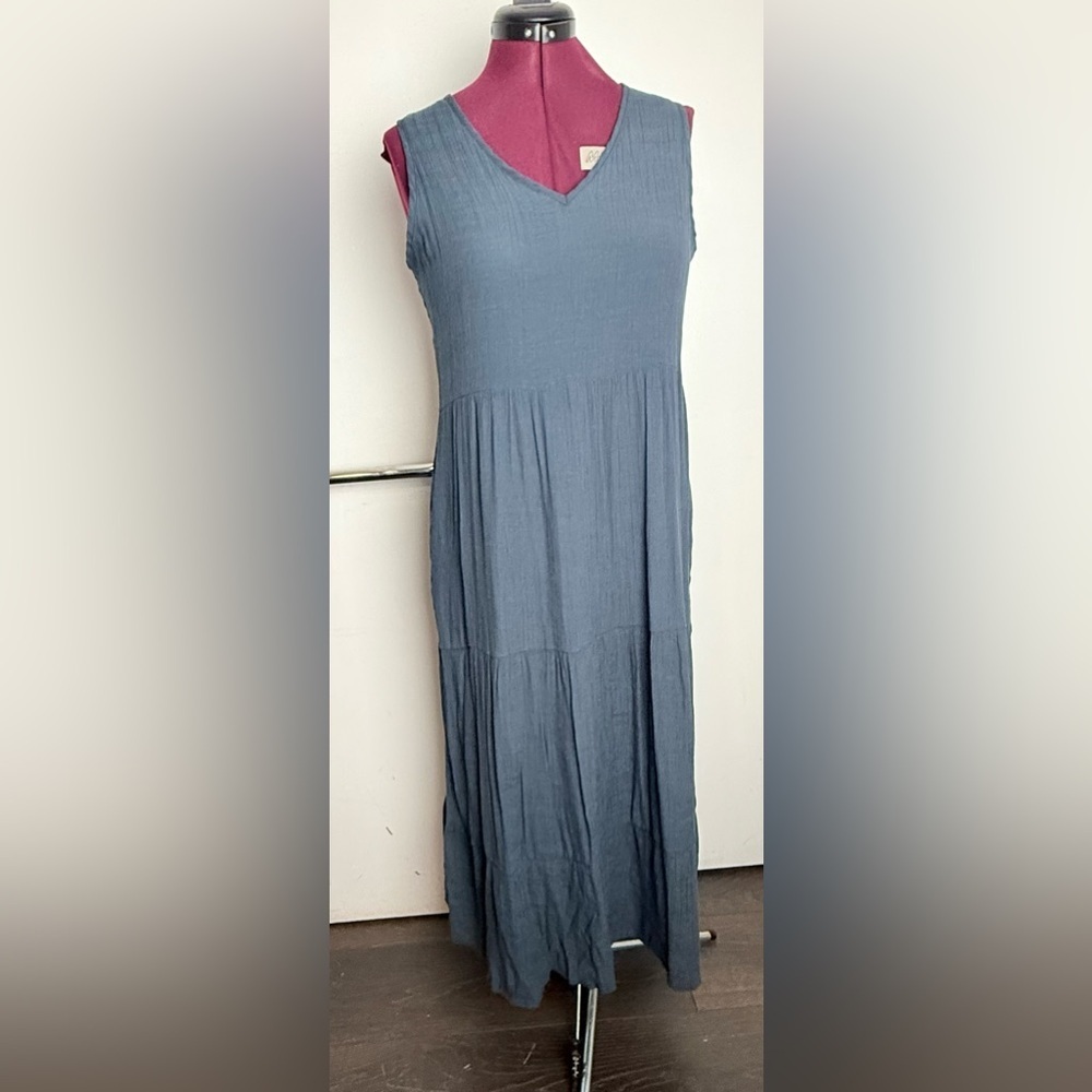 Source Unknown Gray Sleeveless Maxi Sundress - image 1